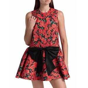 NEW KIKA VARGAS nellie floral a-line minidress in red poppy
